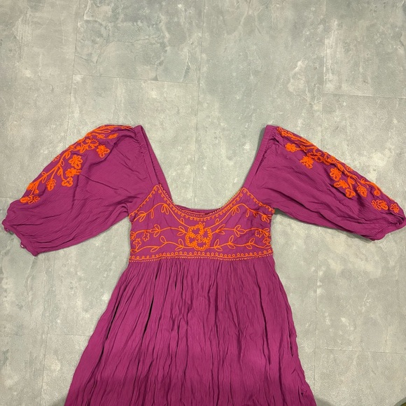 FREE PEOPLE Wedgewood Midi Maxi Dress Orchid Pavillion Size Medium - Picture 3 of 10